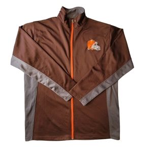 Cleveland Browns Majestic NFL Thermabase Full Zip Jacket Men's Medium Tall